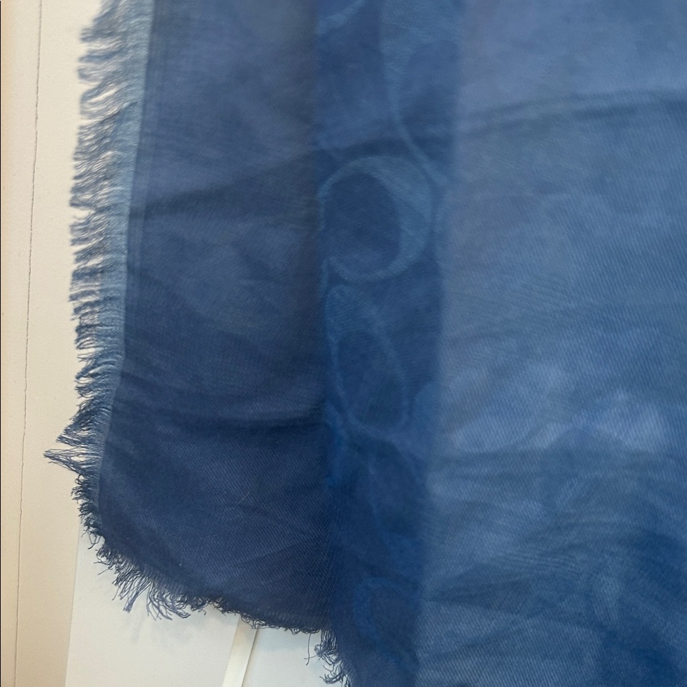 Coach Light Blue Signature Jacquard Scarf - Picture 6 of 9
